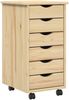 vidaXL Desk und Rolling Cabinet Set MOSS 2 pcs Braun 3438789 Bild 5