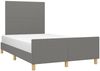 vidaXL Polsterbett mit hohem Kopfteil Stoff Dunkelgrau 120x200 cm Bild 3