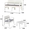 Dmora Outdoor-Lounge-Set Agnelo, Gartenkomposition mit 2 Sesseln, 1 Sofa und 1 Couchtisch, Lounge in Rattan-Optik mit Kissen, 100 % Made in Italy, Weiß Bild 3