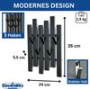DanDiBo Garderobe Wand Schwarz Metall 96739 Wandgarderobe mit 5 Haken Schmal Garderobenpaneel Flurgarderobe Modern Hakenleiste Garderobenhaken Bild 2