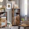Vasagle Bücherregal, Bücherschrank, Büroregal, Küchenschrank mit 2 offenen Fächern, Regalebene im Schrank verstellbar, multifunktional, Industrie-Design, vintagebraun-schwarz von Songmics LSC66BX Bild 3