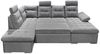 Couch Wohnlandschaft Schlaffunktion Schlafsofa grau grau hell Ottomane links Bild 3