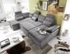 Couch Wohnlandschaft Schlaffunktion Schlafsofa grau grau hell Ottomane links Bild 5