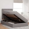 vidaXL Bett mit Stauraum und LED mit LED Taupe 120 x 200 cm Polyester 3372537 Bild 4