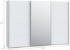 Forte 'SOPHISTISPACE' Kleiderschrank 300, 3-türig mit Spiegelfront, Einlegeböden und Kleiderstange, Holzwerkstoff Weiß, 299,8 x 210,5 x 62,9 cm Bild 5