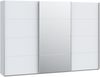 Forte 'SOPHISTISPACE' Kleiderschrank 300, 3-türig mit Spiegelfront, Einlegeböden und Kleiderstange, Holzwerkstoff Weiß, 299,8 x 210,5 x 62,9 cm Bild 2