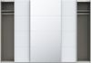 Forte 'SOPHISTISPACE' Kleiderschrank 300, 3-türig mit Spiegelfront, Einlegeböden und Kleiderstange, Holzwerkstoff Weiß, 299,8 x 210,5 x 62,9 cm Bild 3