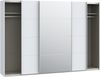 Forte 'SOPHISTISPACE' Kleiderschrank 300, 3-türig mit Spiegelfront, Einlegeböden und Kleiderstange, Holzwerkstoff Weiß, 299,8 x 210,5 x 62,9 cm Bild 4