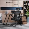 Flieks Schreibtisch 138.5 x 58 cm, Industrial Bürotisch mit 3 Schubladen, Soft-Close, verstellbarem Stauraum, Braun/Schwarz Bild 5