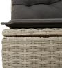 vidaXL 10-tlg. Garten-Sofagarnitur mit Kissen Hellgrau Poly Rattan 3223051 Bild 4