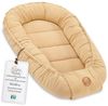 Babynest babynestchen neugeborene mit tragegriff 90x50 cm baby nestchen tragbar nest für bett kinder kuschelnest coccon für Jungen und Mädchen Beige Musselin C Bild 4
