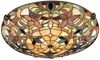 Deckenleuchte, Tiffany-Glas Metall, Vintage-Bronze Bild 3