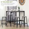 Bartisch mit Barhocker Set, 5-tlg. Bartisch-Set, Küchentisch mit 4 Barhocker, Essgruppe im Industriedesign, für Küche, Esszimmer, Metall, Grau Bild 4
