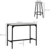 Bartisch mit Barhocker Set, 5-tlg. Bartisch-Set, Küchentisch mit 4 Barhocker, Essgruppe im Industriedesign, für Küche, Esszimmer, Metall, Grau Bild 3