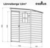 osoltus 'Lönneberga' Gartenhaus, 1,5m², Kunststoff Grau, 96 x 157 cm Bild 3