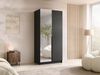 Drehtürenschrank Borton II, Kleiderschrank mit 2 Türen, Frontspiegel (Farbe: Schwarz) Bild 2