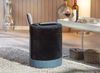Hocker 'Osane' Samt schwarz mit Griff PU Bild 2
