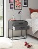 SUNA Nachttisch in Graphit - Moderner Nachtschrank mit Schubladen und schwarzem Metallgestell - 60 x 65 x 38,5 cm (B/H/T) Bild 3