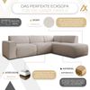 AX LIVING Couch Sofa L Form Didim L Creme – 292 cm stilvoll & bequem R Bild 5
