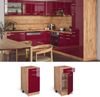 Küchenunterschrank R-Line Rot Hochglanz 40 cm AP Marmor Vicco Bild 2