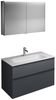 Burgbad FIUMO Waschtisch Set mit Spiegelschrank 102 cm breit, Anthrazit, Waschbecken Gussmarmor Weiß Bild 2