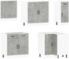 vidaXL 11-tlg. Küchenschrank-Set Lucca Betongrau Holzwerkstoff 3314925 Bild 4