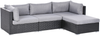 Garten Ecksofa mit Tisch 4-Sitzer SANO linksseitig Polyrattan Schwarz Bild 5