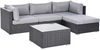 Garten Ecksofa mit Tisch 4-Sitzer SANO linksseitig Polyrattan Schwarz Bild 4