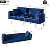 Merax Schlafsofa mit Liegefunktion, drei verstellbaren Neigungswinkeln und Getränkehalter, Stoffbezug, Blue Bild 4