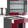 Singleküche Fame-Line Bordeaux Hochglanz/Anthrazit 140 cm ohne Arbeitsplatte Vicco Bild 5