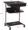 Yaheetech Schreibtisch Computertisch Büromöbel PC Tisch Bürotisch Arbeitstisch aus Holz und Stahl mit Ablage und Schublade 79 x 56 x 51cm Schwarz Bild 5