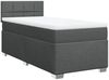 Boxspringbett mit Matratze, Stoff, Viereckige, grauer Fuß, Dunkelgrau, 80x200 cm, true Bild 3