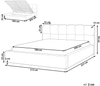 Bett mit Stauraum Stoff BASTON 180 x 200 cm Cremeweiß Bild 2