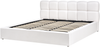 Bett mit Stauraum Stoff BASTON 180 x 200 cm Cremeweiß Bild 4