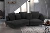 KAWOLA Sofa GARBO Designsofa Stoff schwarz links offen 92 x 158 x 280 cm Bild 4