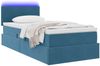 vidaXL LED-Speicherbett mit Matratze Dunkelblau 90 x 200 cm Samt 3371311 Bild 3