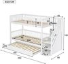 Etagenbett 90×200/190 cm mit Rollbett, Leiterschrank und Rundum-Rausfallschutz, Weiß, ohne Matratze Bild 5