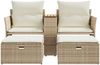 vidaXL Gartensofa 2-Sitzer mit Hockern Beige Poly Rattan 365805 Bild 4