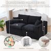 2-Sitzer-Sofa aus Cordstoff mit Kissen, 204 x 102,5 x 84 cm, Schwarz Bild 4
