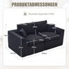 2-Sitzer-Sofa aus Cordstoff mit Kissen, 204x102,5x84 cm, Schwarz Bild 5