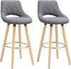 2er-Set Barstuhl Bistrohocker Holz Leinen Modell Philipp dunkelgrau Bild 4