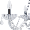 'Locone' Kronleuchter Transparent und Silber Metall mit Glaskristallen 5-flammig venezianischer Glamour Stil Bild 4