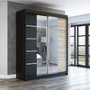 Schwebetürenschrank ERA 2-türig Schrank 180 cm (mit Spiegel) Farbe: Schwarz , sonoma Bild 2