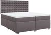 vidaXL Boxspringbett mit Matratze Grau 200x200 cm Kunstleder 3293038 Bild 3