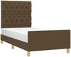 Einzelbett mit Kopfteil Stoff Dunkelbraun 80x200 cm [3125255] Bild 3