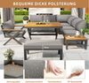 Odikalo Gartenlounge-Set Gartenmöbel Set mit robustem Metallrahmen, (mit modernem X-Design, 10cm dicken Kissen und Holztischen, verstellbare Füße für Terrasse, Balkon, Garten) Bild 3