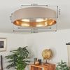 hofstein Deckenleuchte »Piani« LED Deckenlampe runde aus Metall/Stoff in Rose, 3000 Kelvin, weiß und goldfarben, e Deckenlampe, 1 LED 24 Watt, 2100 Lumen Bild 4