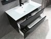 Badmöbel Set Miran 90 cm Schwarz, Keramikbecken & Spiegel 1x Seitenschrank Rechts, 1x Waschbeckenunterschrank, 1x Spiegelablage, 1x Spiegel Bild 3