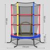 SONGMICS Trampolin Kinder, 174 cm Gartentrampolin mit Sicherheitsnetz, Mini-Trampolin für innen und außen, Stahlrahmen, bunt Bild 5