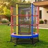 SONGMICS Trampolin Kinder, 174 cm Gartentrampolin mit Sicherheitsnetz, Mini-Trampolin für innen und außen, Stahlrahmen, bunt Bild 3